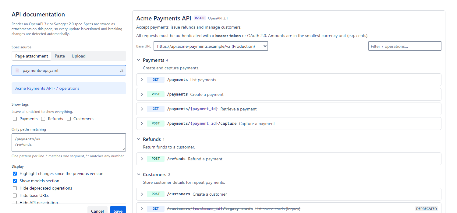 Macro configuration panel with source picker, tag and path filters, and live preview
